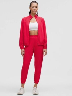 Lululemon || Full Set Adapted State Track Jacket + Joggers Red Glow Swift 8 / 10